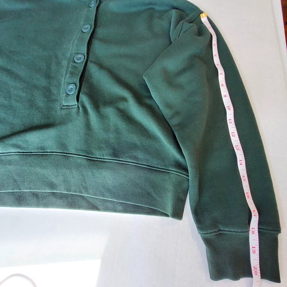 Universal Thread Dark Green Button-Up Mock Neck S… - image 8